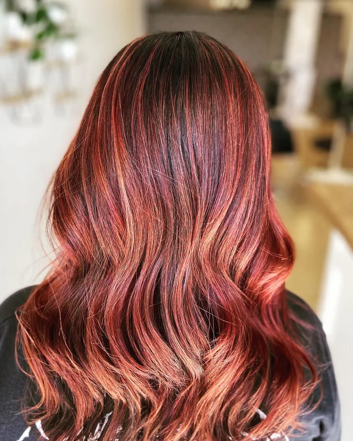 Red copper waves