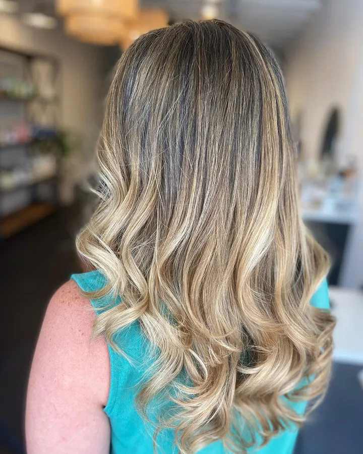 Blonde balayage waves